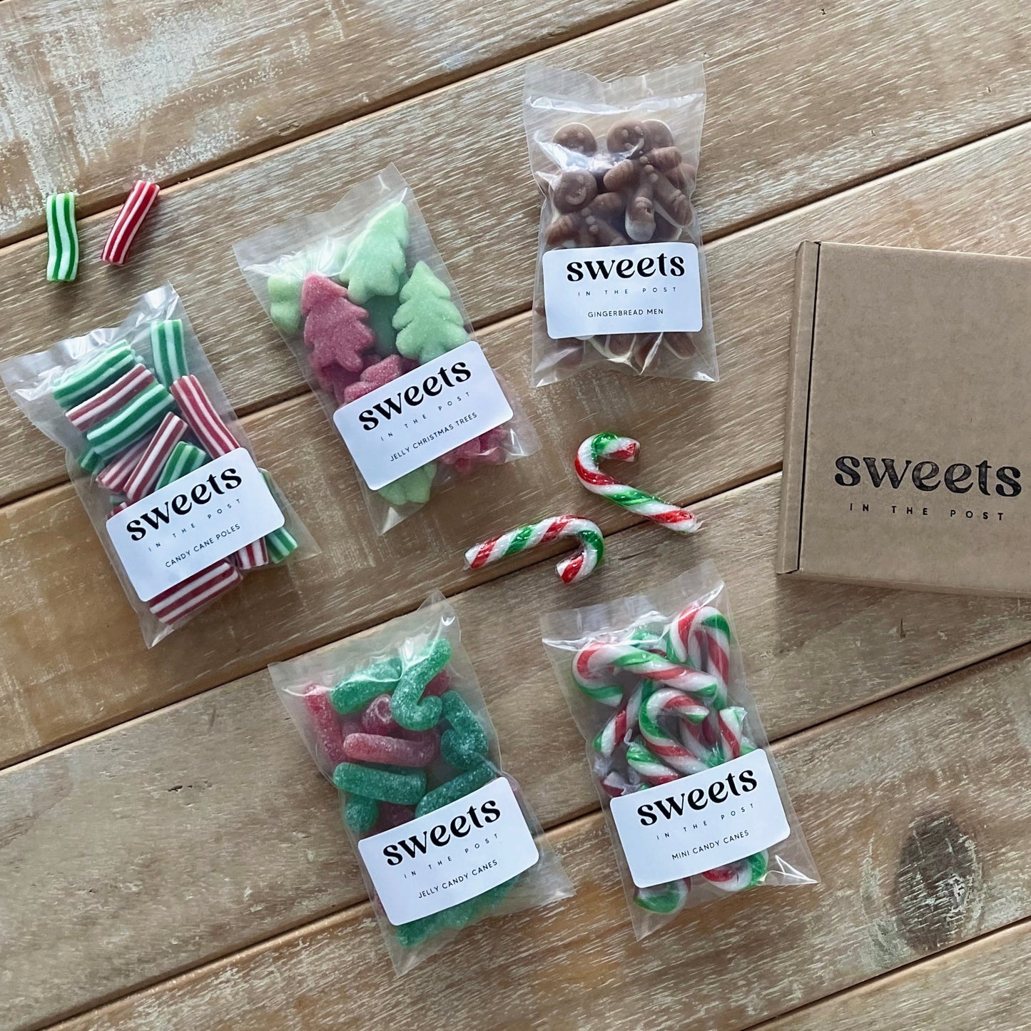 Snowy Tree Hand Stamped Personalised Letterbox Sweets Gift Box